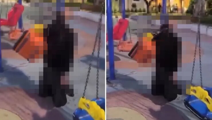 Çocuk parkında dehşete düşüren görüntü