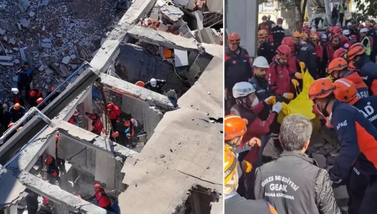 Gebze’de yıkılan binada 2 kişinin cansız bedenine ulaşıldı, 1 kişi sağ çıkarıldı