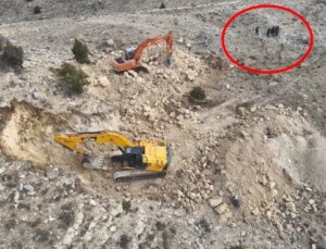 2 iş makinesiyle define arayanlara operasyon: 14 gözaltı