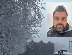 Kent buz kesti, dışarı çıkanların kaş ve kirpikleri donuyor