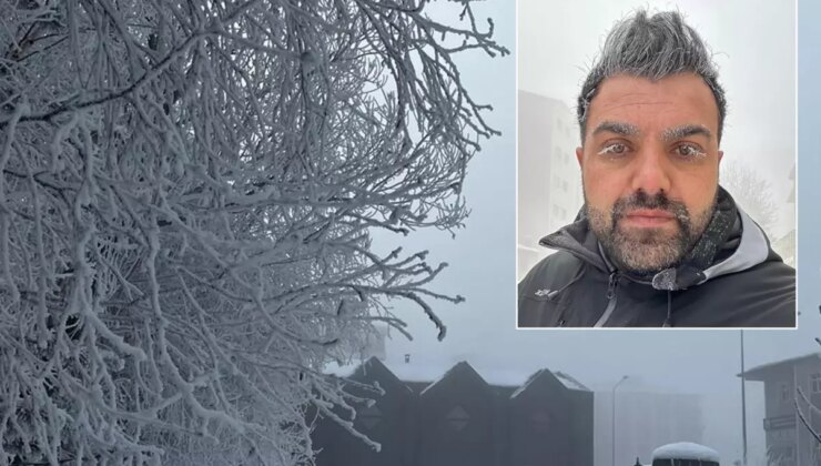 Kent buz kesti, dışarı çıkanların kaş ve kirpikleri donuyor